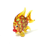 figurine poisson jaune fantaisie verre angle