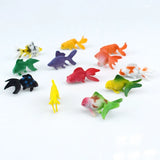 Lot de 12 figurines poisson colorées, miniatures en plastique