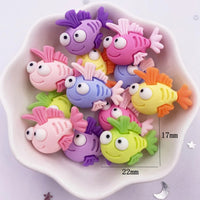 figurine poisson multicolore lot de 10