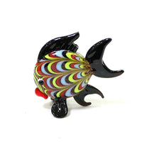 figurine poisson noir fantaisie en verre