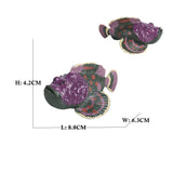 Figurine Poisson-Pierre Violet Réaliste, mesurant environ 8,8 cm de long, 6,3 cm de large et 4,2 cm de haut, montrant sa texture bosselée.
