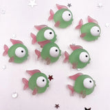 figurine poisson vert en résine lot de 10