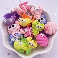 figurines animaux marins multicolores lot de 10