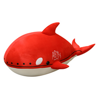 grosse peluche baleine de couleur rouge