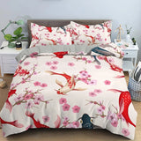 housse de couette carpe koi cerisier japonais