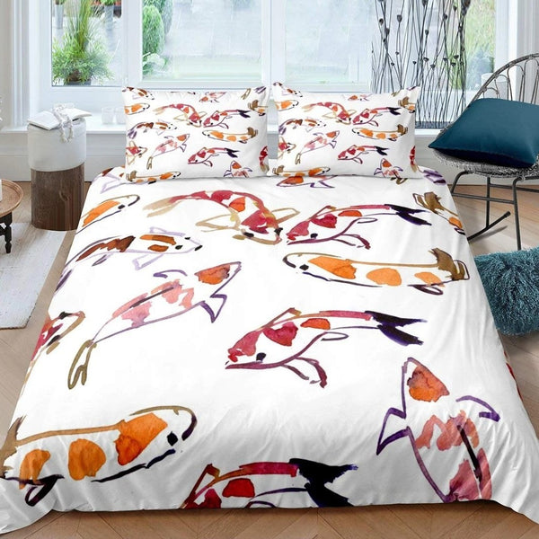 housse de couette carpes koi artistiques