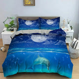 housse de couette dauphin et lune
