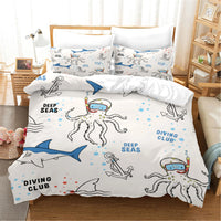 housse de couette octopus plongée