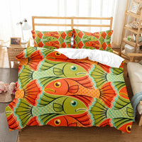 housse de couette poisson abstrait