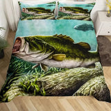 housse de couette poisson achigan réaliste