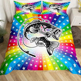 housse de couette poisson bass noir et blanc