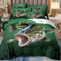 housse de couette poisson black bass avec leurre