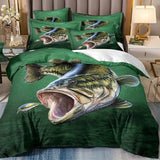 housse de couette poisson black bass avec leurre