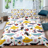 housse de couette poisson et animaux marins
