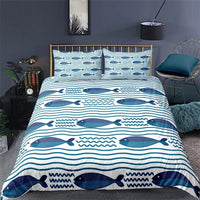 housse de couette poisson graphique