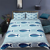 housse de couette poisson graphique