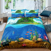 housse de couette poisson hippocampe