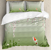 housse de couette poisson koi décor nature