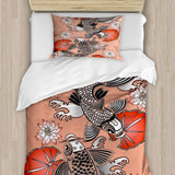 housse de couette poisson koi design asiatique