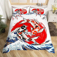 housse de couette poisson koi inspiration japonaise