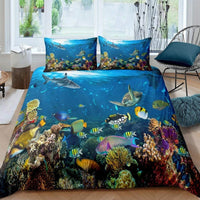 housse de couette poisson océan profond