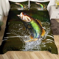 housse de couette poisson perche arc en ciel