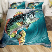 housse de couette poisson perche colorée