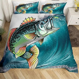 housse de couette poisson perche colorée