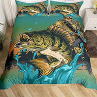 housse de couette poisson perche dorée