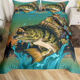 housse de couette poisson perche dorée