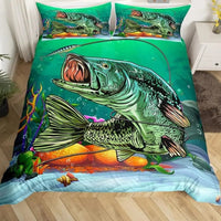 housse de couette poisson perche verte