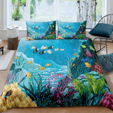 housse de couette poisson tropical et corail