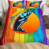 housse de couette poisson truite arc en ciel