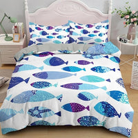housse de couette poissons abstraits