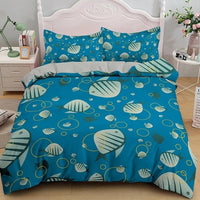 housse de couette poissons tropicaux design bleu