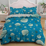 housse de couette poissons tropicaux design bleu