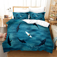 housse de couette surfeur et requins