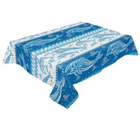 nappe dauphin design bleu et blanc table rectangulaire