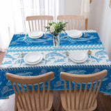 nappe dauphin ornementale bleu table rectangulaire