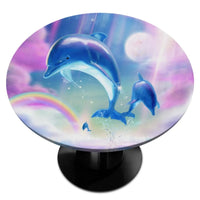 nappe extensible dauphins arc en ciel pour table ronde