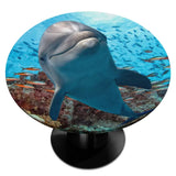 nappe extensible dauphins et corail pour table ronde