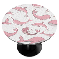 nappe extensible dauphins roses pour table ronde