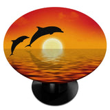 nappe extensible dauphins soleil couchant pour table ronde