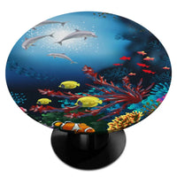 nappe extensible océan tropical pour table ronde