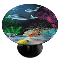 nappe extensible poisson et dauphins pour table ronde