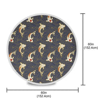 nappe poisson koi japonais pour table ronde dimensions