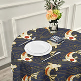 nappe poisson koi japonais pour table ronde vue de dessus