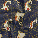 nappe poisson koi japonais pour table ronde zoom tissu