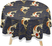 nappe poisson koi japonais pour table ronde