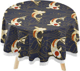 nappe poisson koi japonais pour table ronde